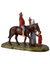 Uomo a cavallo e donna con bimba serie 6 cm Landi Moranduzzo