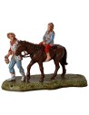 Uomo con bimbo a cavallo serie 6 cm Landi Moranduzzo Mondo