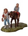 Man with child on horseback 6 cm series Landi Moranduzzo