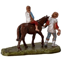 Uomo con bimbo a cavallo serie 6 cm Landi Moranduzzo 2