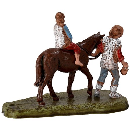 Uomo con bimbo a cavallo serie 6 cm Landi Moranduzzo