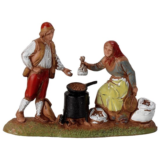 Scena venditrice di castagne 6 cm Landi Moranduzzo Mondo Presepi