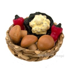 Wicker basket ø 3 cm with vegetables