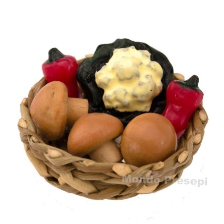 Wicker basket ø 3 cm with vegetables