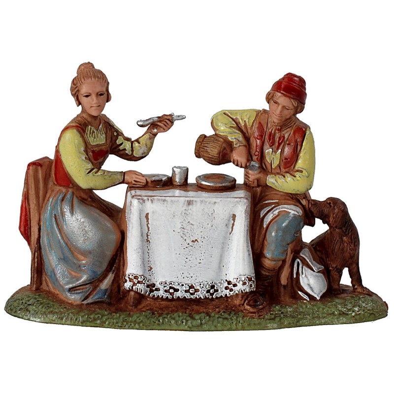 Scena famiglia a tavola serie 6 cm Landi Moranduzzo