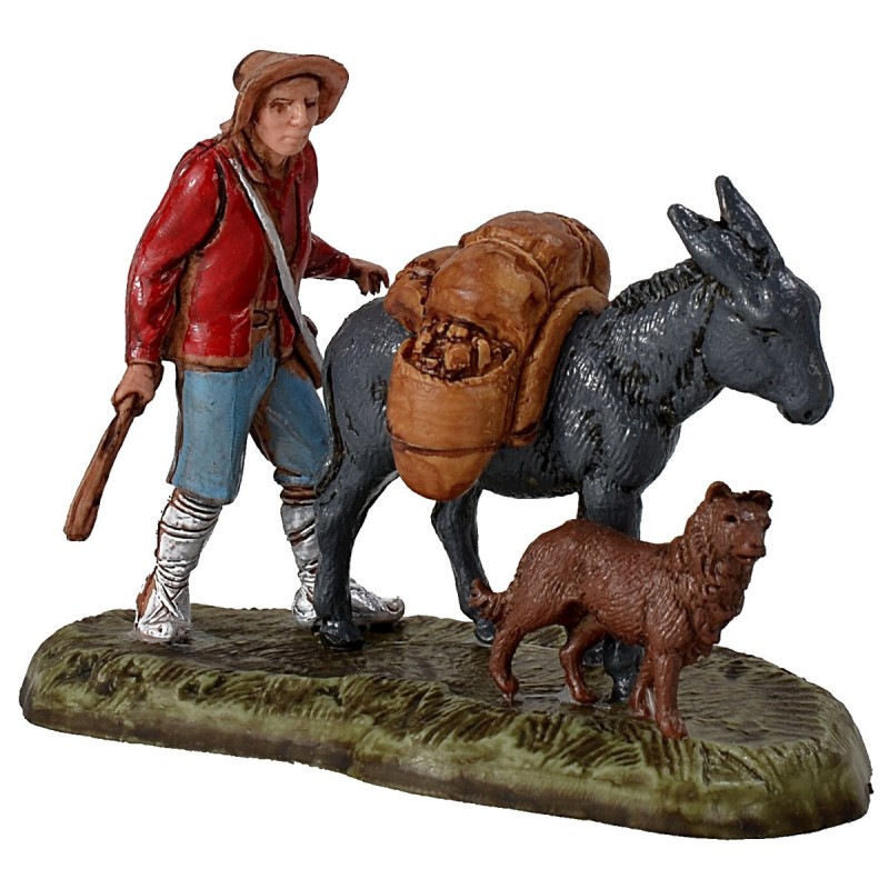Wanderer scene with donkey and dog series 6 cm Landi Moranduzzo