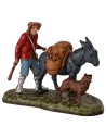 Wanderer scene with donkey and dog series 6 cm Landi Moranduzzo