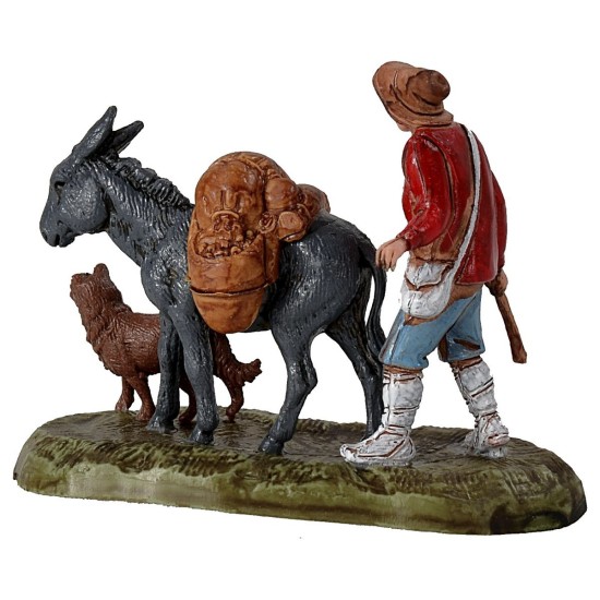 Wanderer scene with donkey and dog series 6 cm Landi Moranduzzo