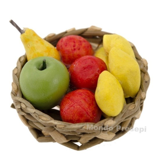 Wicker basket ø 3 cm with fruit