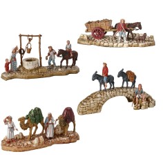 Set 4 gruppi Landi Moranduzzo serie 6 cm Mondo Presepi