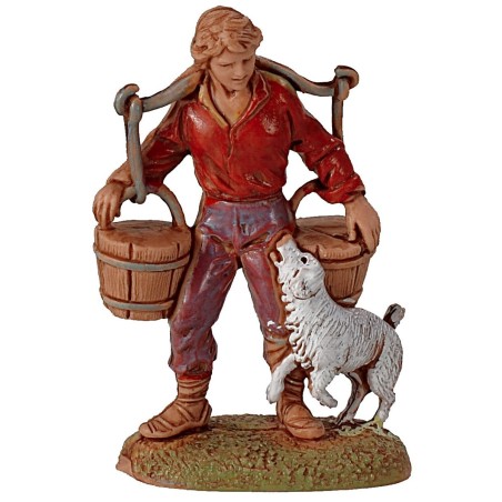 Giovane acquaiolo con cane serie 6 cm Landi Moranduzzo