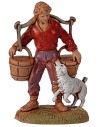 Young water carrier with dog 6 cm series Landi Moranduzzo