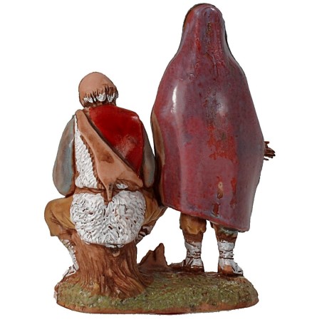 Due pastori al fuoco serie 6 cm Landi Moranduzzo Mondo Presepi