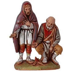 Due pastores al fuego serie 6 cm Landi Moranduzzo Mondo Presepi