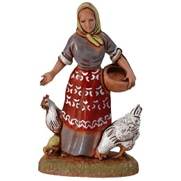 Farmer with chickens series 6 cm Landi Moranduzzo