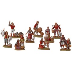 Set of 9 Neapolitan statues series 6 cm Landi Moranduzzo