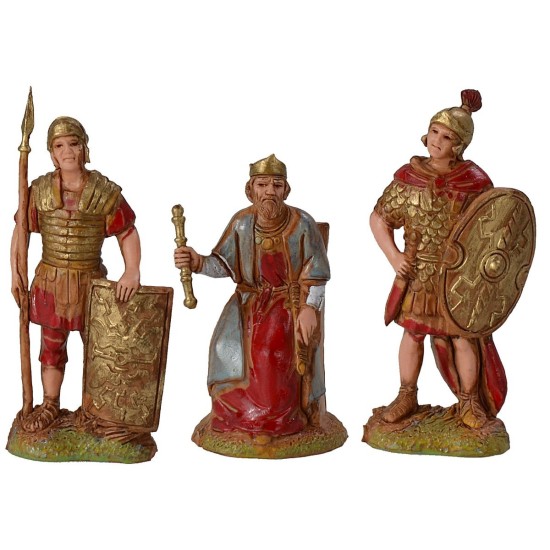 Re Herodes con 2 soldados romanos serie 6 cm Landi Moranduzzo