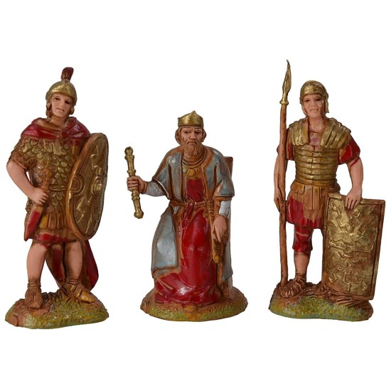Re Herodes con 2 soldados romanos serie 6 cm Landi Moranduzzo