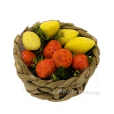 Wicker basket ø 2.5 cm lemons and oranges
