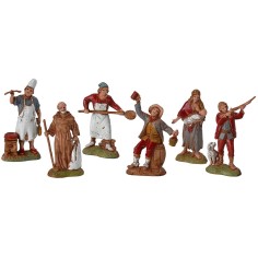 Set de 6 sujetos Napolitanos estatuas de 6 cm para pesebre 2
