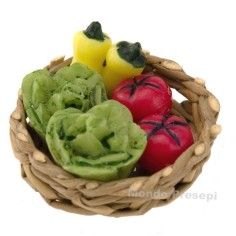 Cesto in vimini ø 3 cm con verdure Mondo Presepi