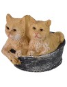 Gatitos en la cesta para estatuas de 10-12 cm de altura, gatos, estatua.
