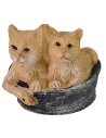 Gatitos en la cesta para estatuas de 10-12 cm de altura, gatos, estatua.