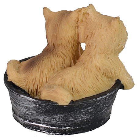 Gatitos en la cesta para estatuas de 10-12 cm de altura