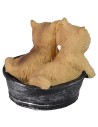 Gatitos en la cesta para estatuas de 10-12 cm de altura