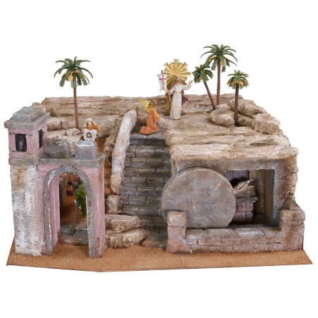 Easter nativity scene cm 50x49x25 h complete with statues 9 cm