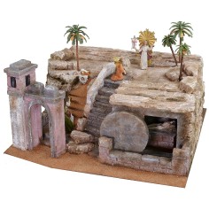 Presepe Pasquale cm 50x49x25 h completo di statue 9 cm 2