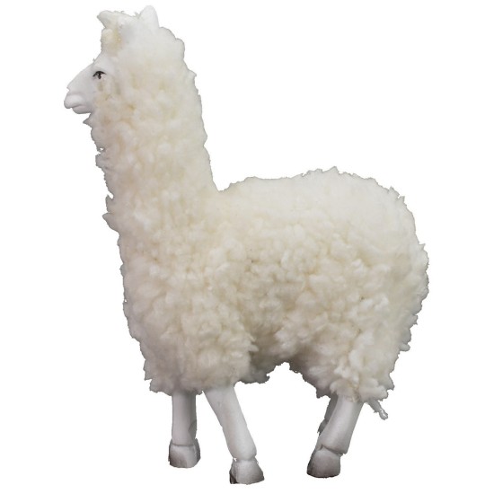Coppia di alpaca con lana per statue cm 10-12 h