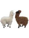 Pair of alpacas with wool for statues cm 10-12 h