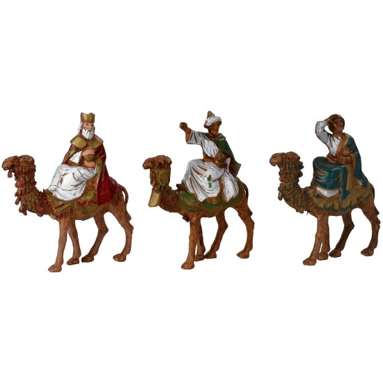 Tres Reyes Magos en camello serie 6 cm Landi Moranduzzo Mondo Presepi