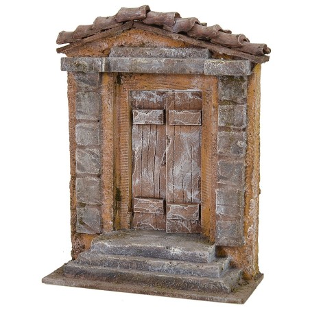 Fachada con puerta de 15x6.5x20 cm de altura para estatuas de