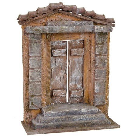 Fachada con puerta de 15x6.5x20 cm de altura para estatuas de