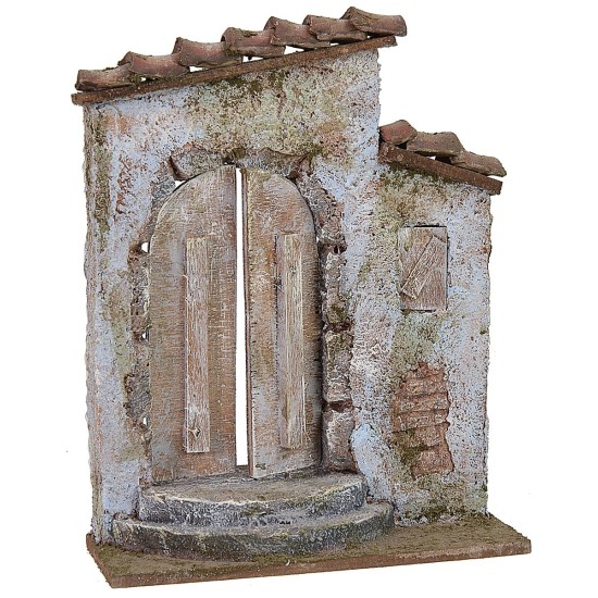 Fachada con puerta de 14,5x5,5x19 cm de altura para estatuas de