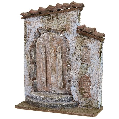 Facciata con portone cm 14,5x5,5x19 h per statue 8-10 cm