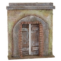 Façade with arch and door 14.5x3.5x17.5 cm h for 8-10 cm statues
