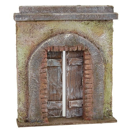 Fachada con arco y puerta de 14,5x3,5x17,5 cm de altura para estatuas de 8-10 cm.