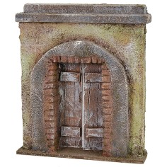 Façade with arch and door 14.5x3.5x17.5 cm h for 8-10 cm statues 2