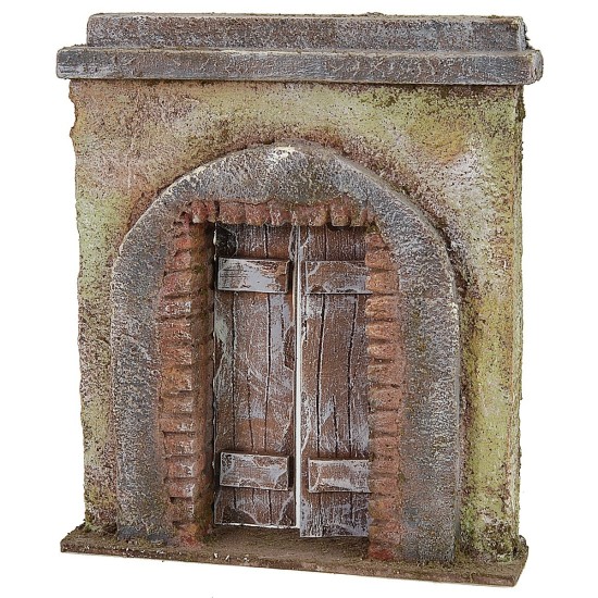 Fachada con arco y puerta de 14,5x3,5x17,5 cm de altura para estatuas de 8-10 cm.