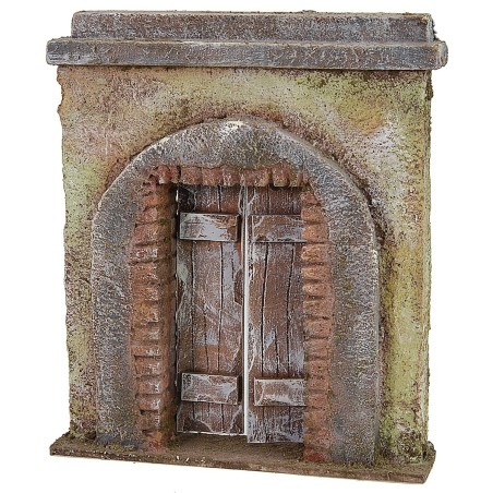 Façade with arch and door 14.5x3.5x17.5 cm h for 8-10 cm statues