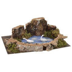 Laghetto con cigni cm 15x10x5 h 2