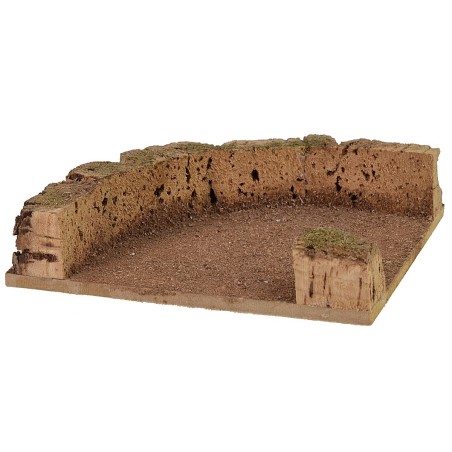 Curva para carretera modular de corcho de 12x12x3 cm, carretera