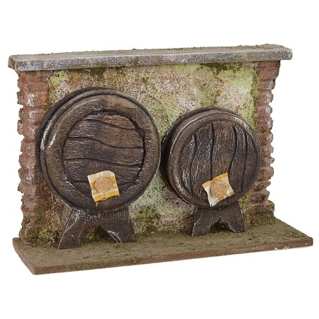Muro con botti cm 18x6,5x12,5 h botti, statue, altezza, muro