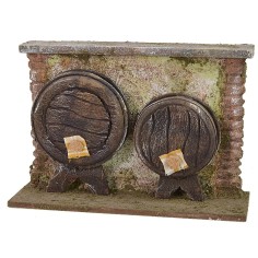 Muro con botti cm 18x6,5x12,5 h botti, statue, altezza, muro 2
