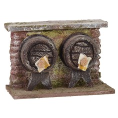 Muro con barriles cm 12x5,5x8 h barriles, estatuas, muro, altura