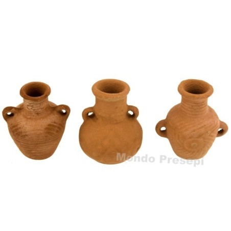 Conjunto de 3 ánforas de 3,5 cm de altura. Mundo Pesebres.