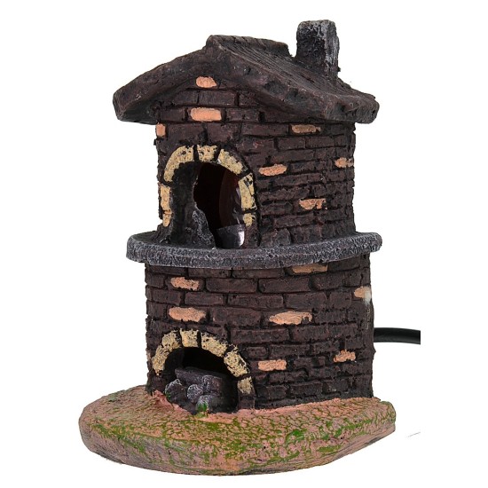 Horno semicircular con fuego funcionando cm 8,5x7x12,5 h